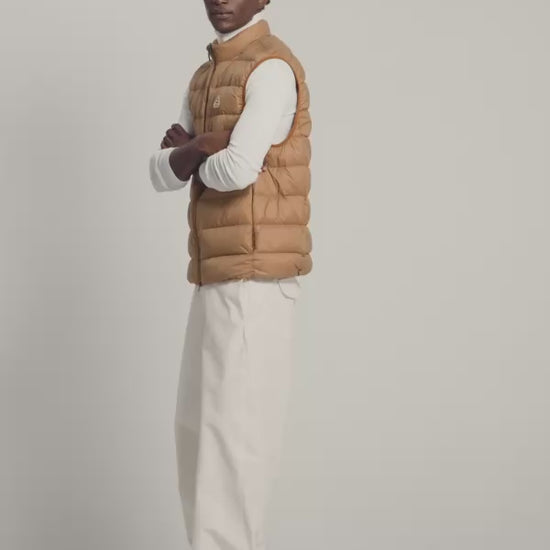 Doudoune sans-manches homme Pyrenex Arial marron clair