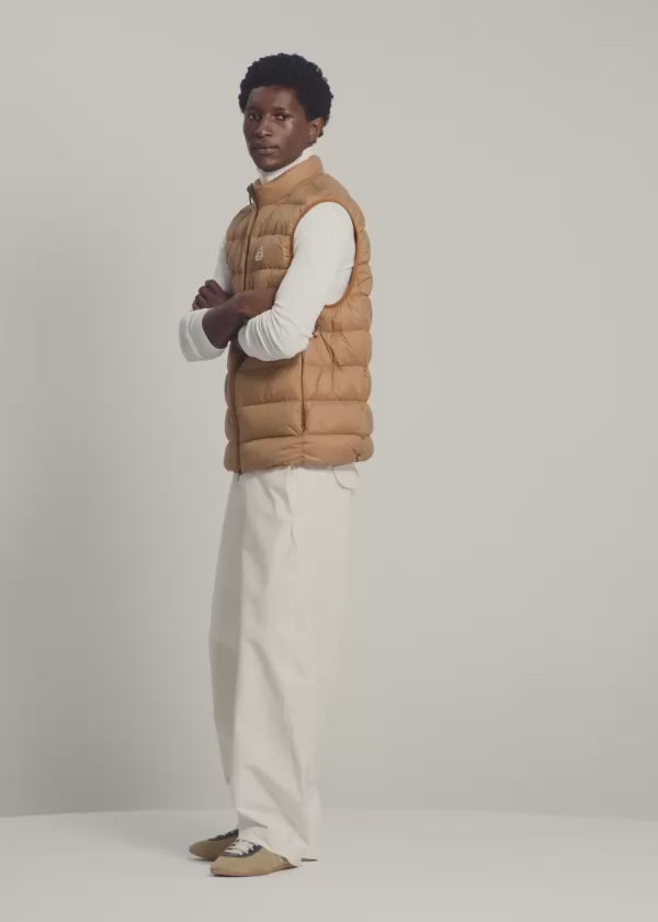 Doudoune sans-manches homme Pyrenex Arial marron clair