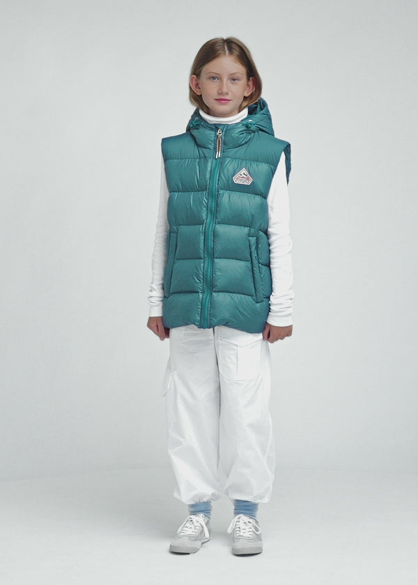 Doudoune sans manches enfant Pyrenex John bleu turquoise-2