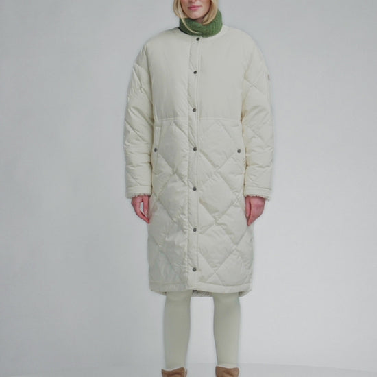 Doudoune longue pour femme Pyrenex Blossom ivoire