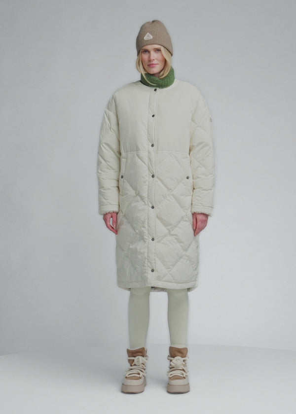 Doudoune longue pour femme Pyrenex Blossom ivoire-2