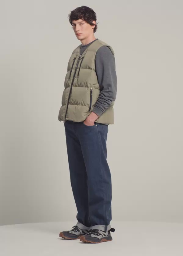 Ärmellose Herren-Daunenweste Pyrenex Solace Hellkhaki-2