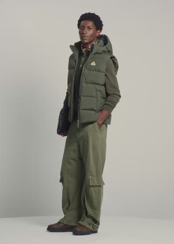Pyrenex Spoutnic down vest with removable hood deep-khaki-2