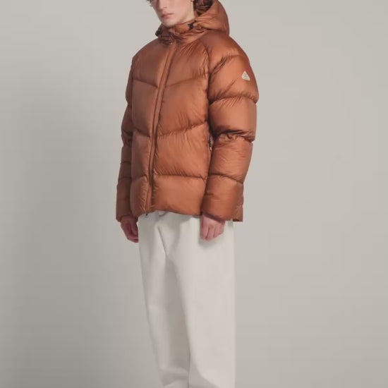 Doudoune hiver à capuche pour homme Pyrenex Helium marron clair