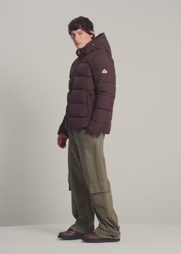 Daunenjacke mit abnehmbarer Kapuze Pyrenex Spoutnic dunkelbraun-2