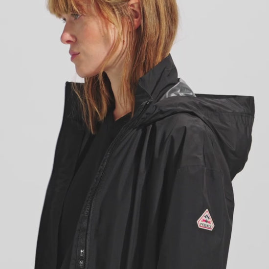 Parka longue imperméable femme à capuche Pyrenex Gemme noire