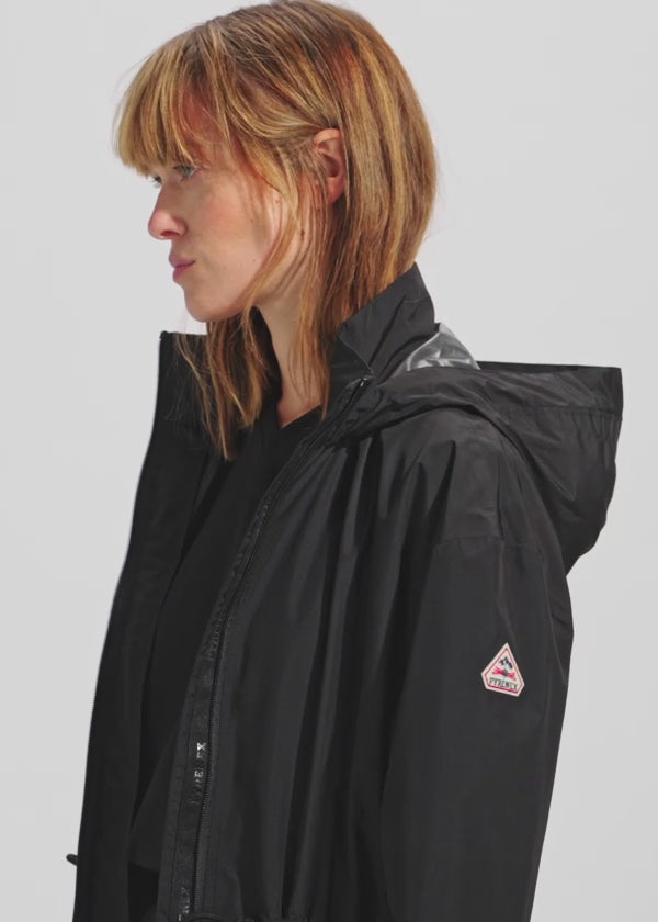 Parka longue imperméable femme à capuche Pyrenex Gemme noire
