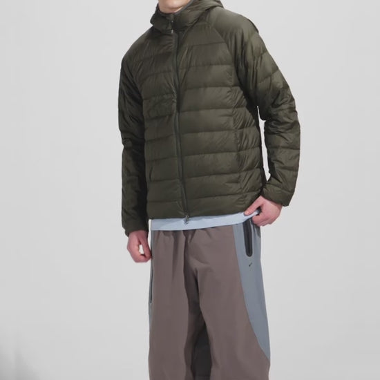 Doudoune légère à capuche Pyrenex Guzet verte kaki