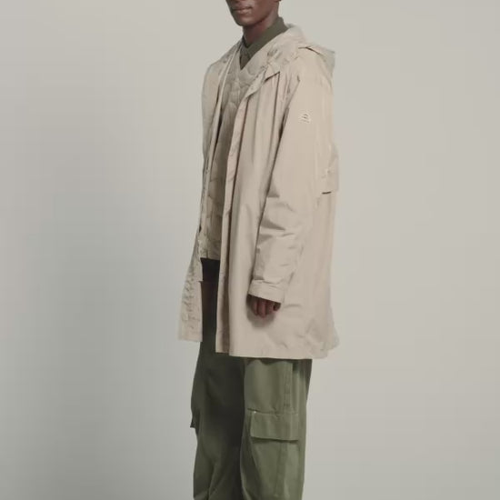 Parka longue imperméable unisexe Pyrenex Eissaure beige clair