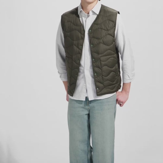 Doudoune ultra-légère homme sans manches Pyrenex Handy Vest verte kaki