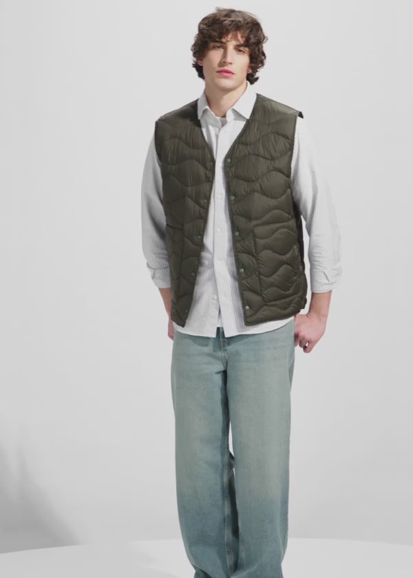 Doudoune ultra-légère homme sans manches Pyrenex Handy Vest verte kaki-2