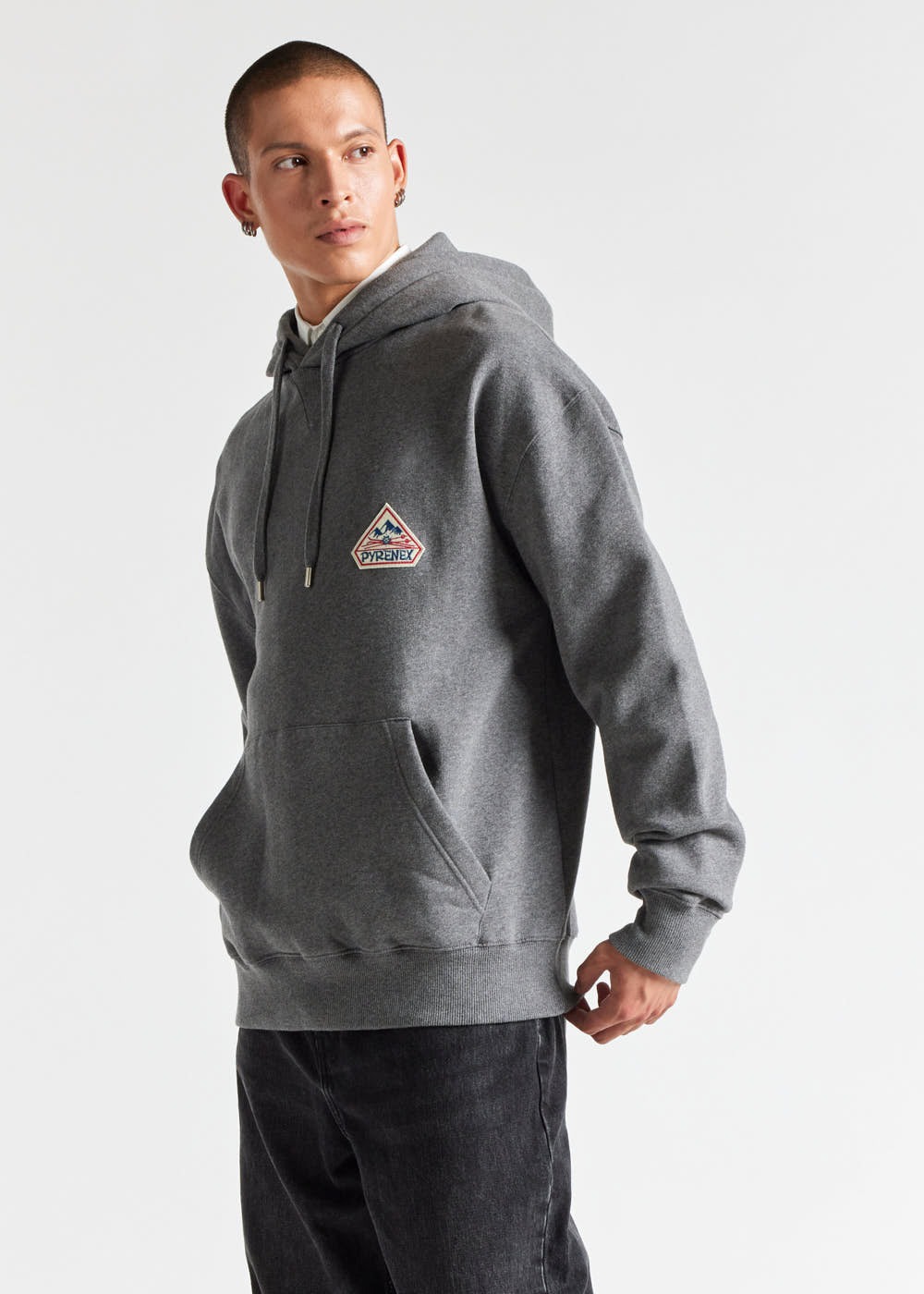 Pyrenex Journey unisex hoodie in organic cotton ardesia marl grey-1