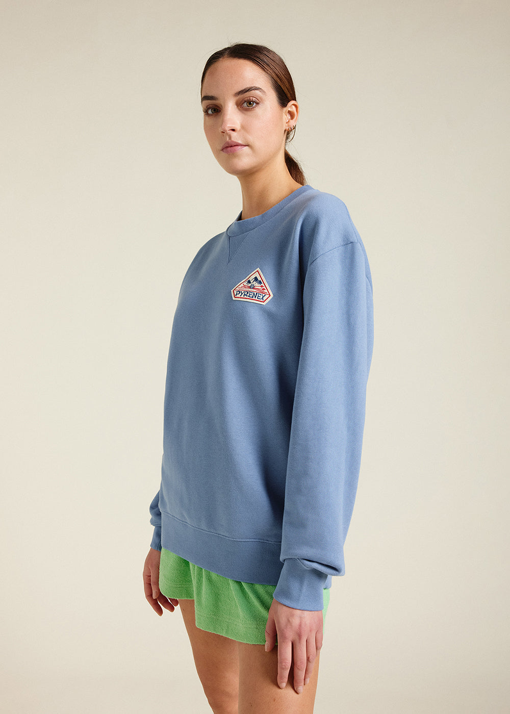 Sweat à col rond unisexe en coton bio Pyrenex Phase Coronet blue-4