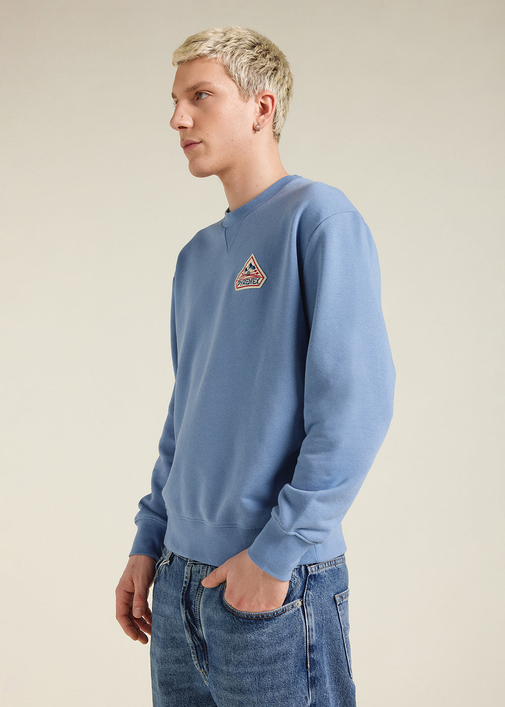 Unisex-Sweatshirt mit Rundhalsausschnitt aus Bio-Baumwolle Pyrenex Phase Coronet Blue-5