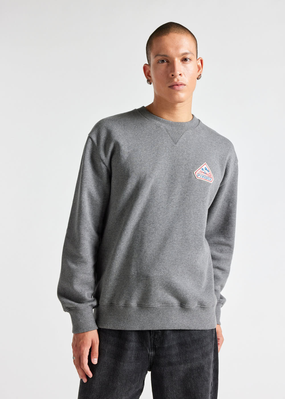 Pyrenex Phase unisex sweater in organic cotton ardesia marl grey-1