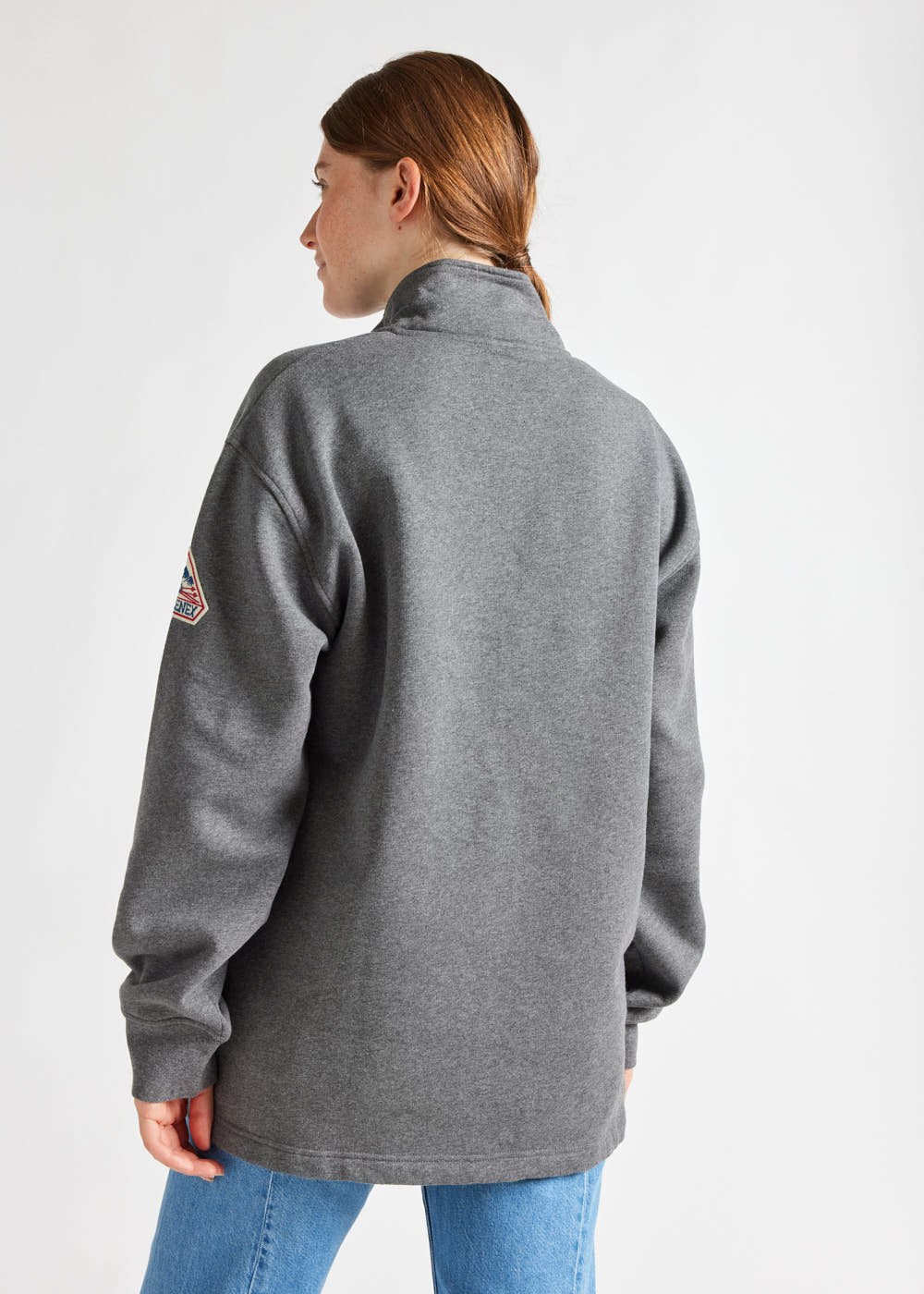 Pyrenex Sage unisex sweater with zipped collar ardesia marl grey-3