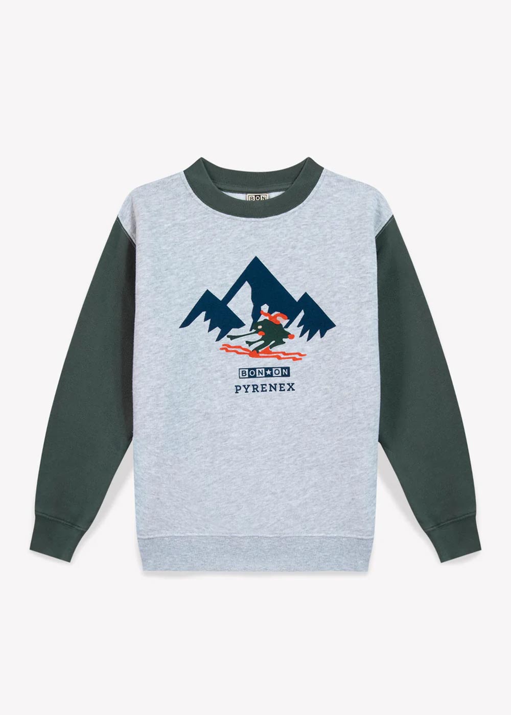 Sandiges Baumwoll-Sweatshirt für Kinder, Pyrenex x Bonton, graues Porzellan-4