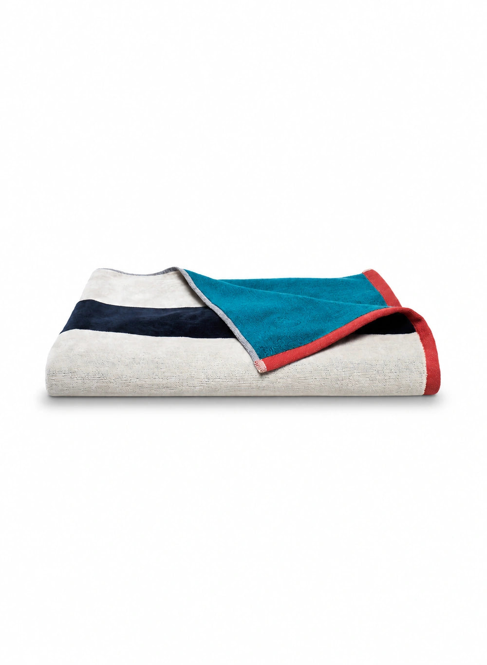 serviette de bain sora bleu marine rayée