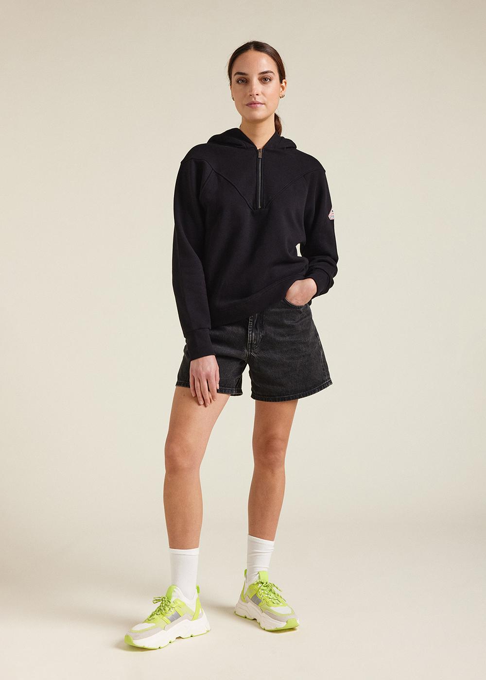 Sweat à capuche Pyrenex Bianca pour femme en coton bio Black-4