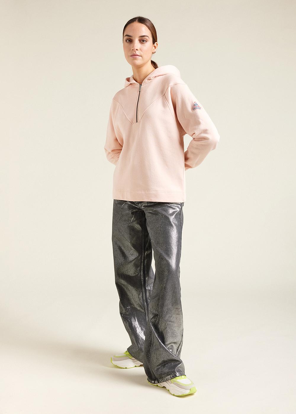 Women's Pyrenex Bianca hoodie in organic cotton peach whip-4