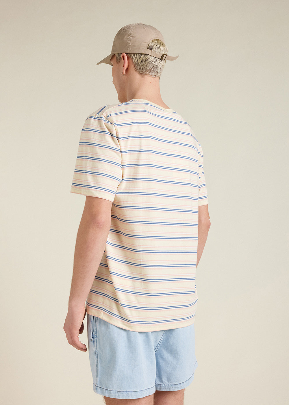 Unisex striped T-shirt in organic cotton Pyrenex Horizon anise flower-6