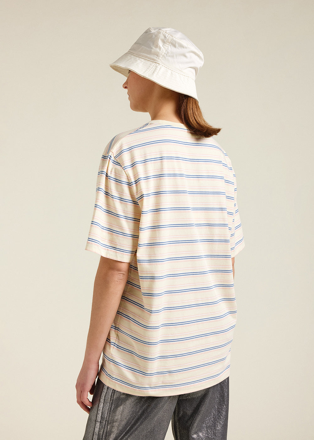 Unisex striped T-shirt in organic cotton Pyrenex Horizon anise flower-7