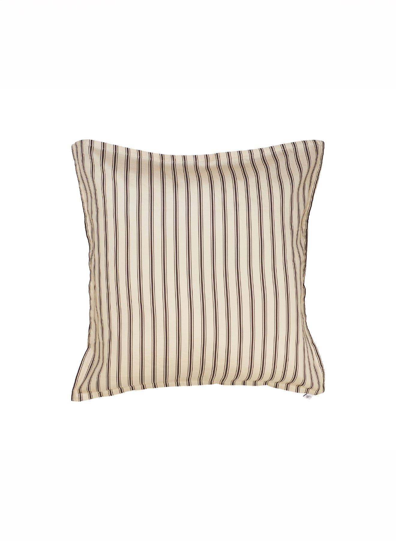 Taies d'oreiller x2 à rayures marron et écru en coton et TENCEL™ Lyocell-3