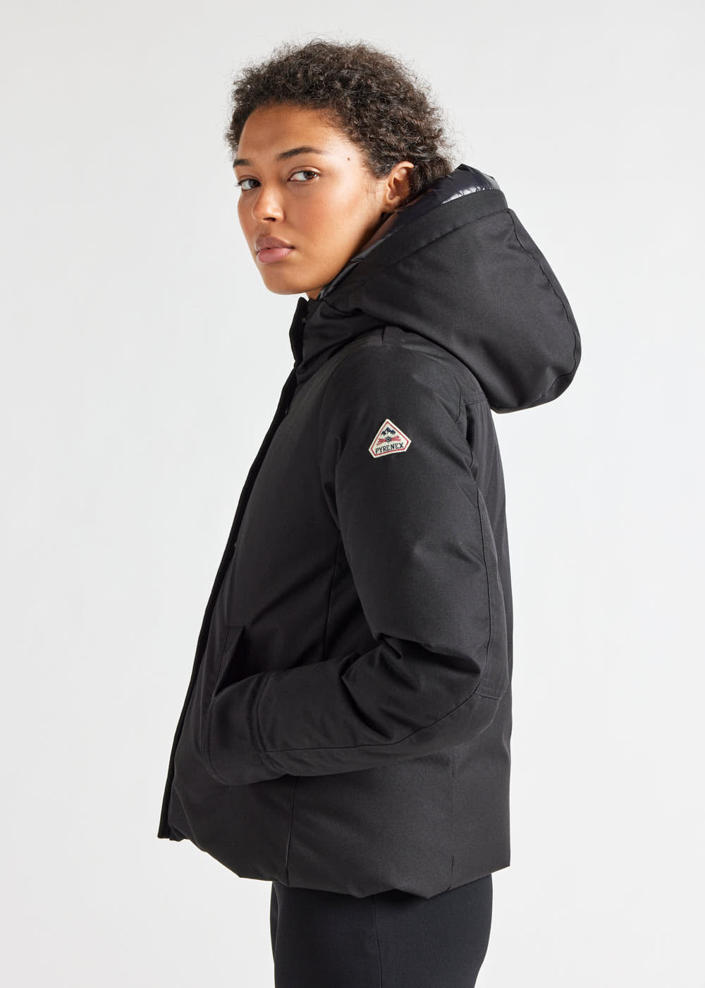 Women's Pyrenex Charlotte short down parka black-4