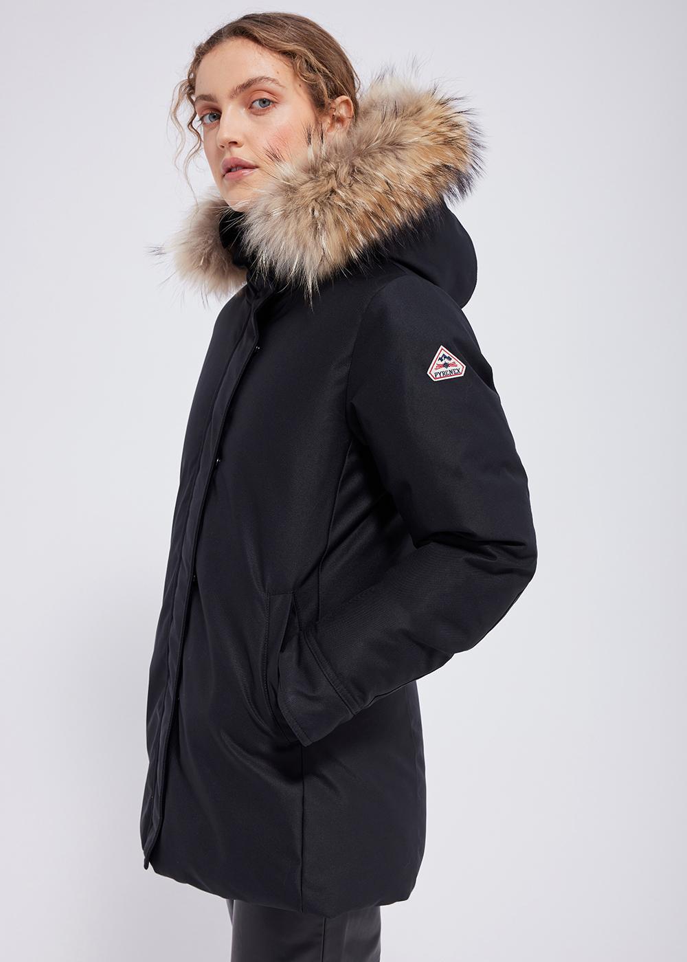 Damenparka Bordeaux Schwarz-4