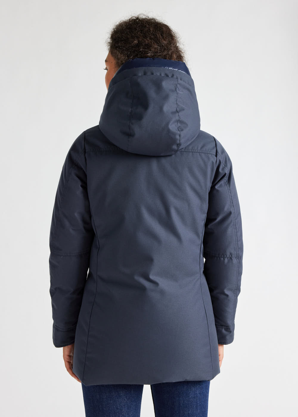 Women's Pyrenex Charlotte hooded mid-length down parka amiral-4