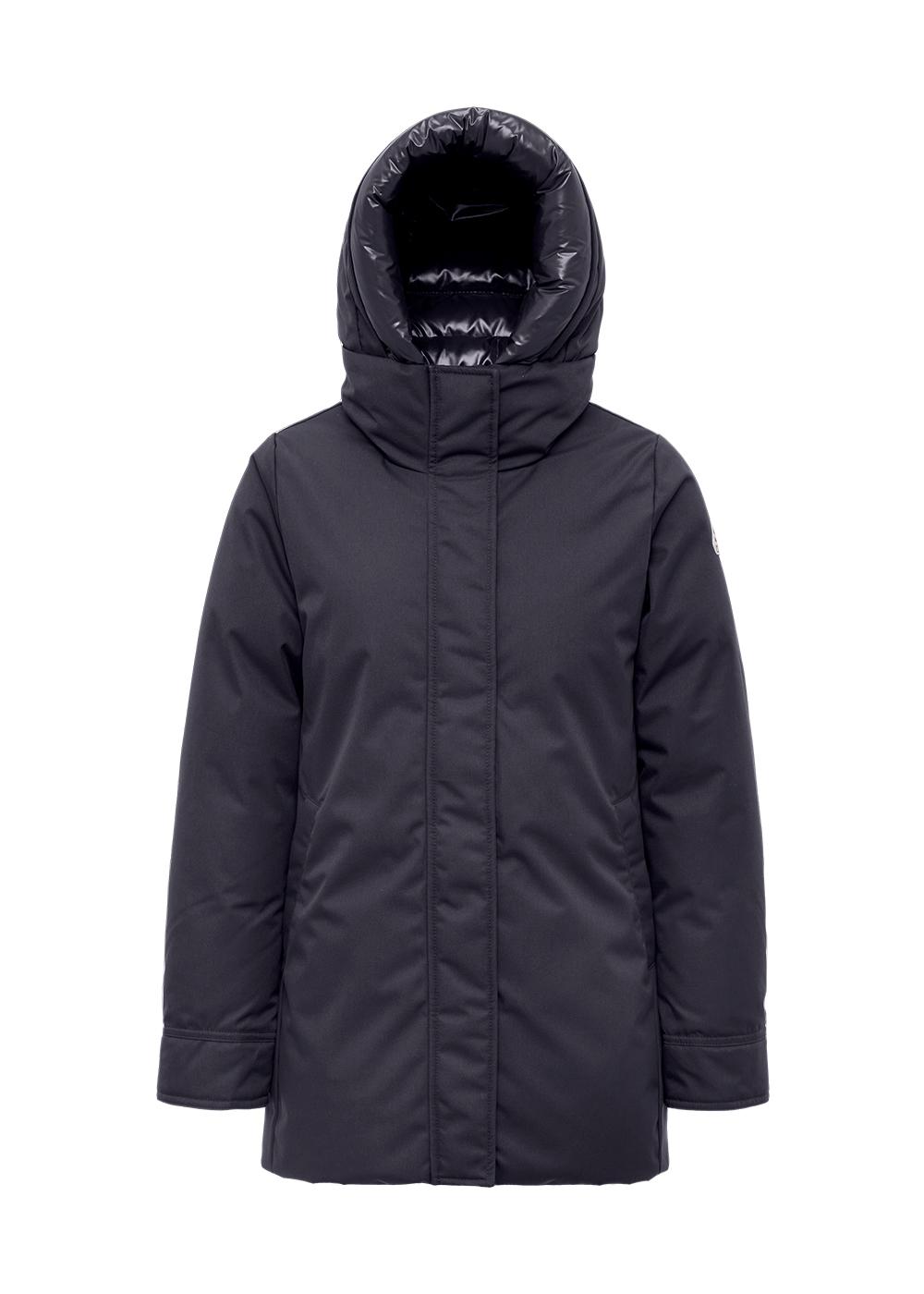 Women's Pyrenex Charlotte hooded mid-length down parka black-6