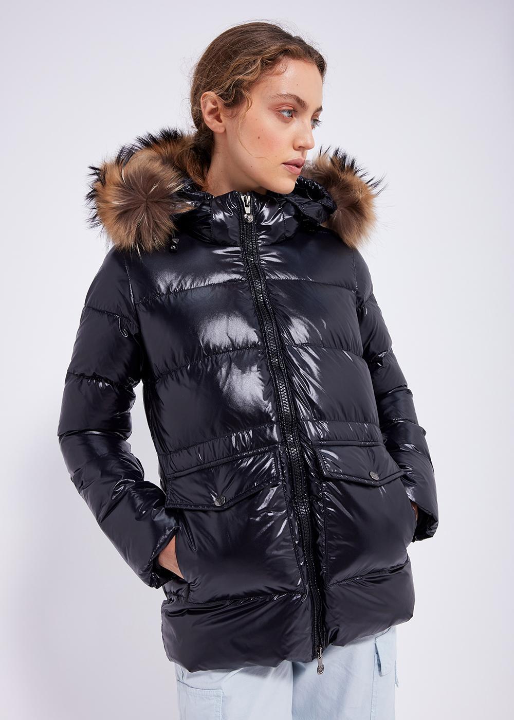 Authentic Shiny down parka black-2